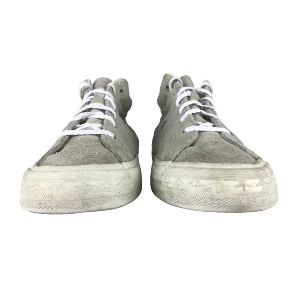 Converse Boys Gray All Star Lace Up Mid Top Sneakers Shoes Size US‎ 5.5